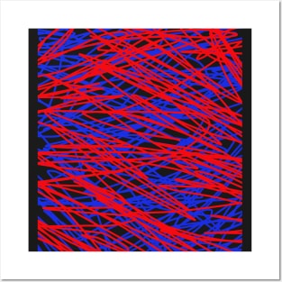 Red and blue abstract art string T-Shirt Posters and Art